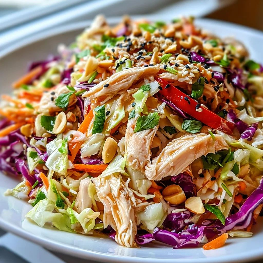 Chicken Coleslaw Salad with Ginger Sesame Dressing – Crunchy, Colorful & Ready in Just 20
