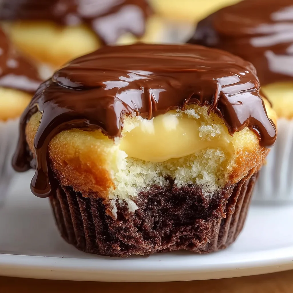 Boston Cream Cupcakes | Cream-Filled, Chocolate-Topped & Irresistibly Classic!