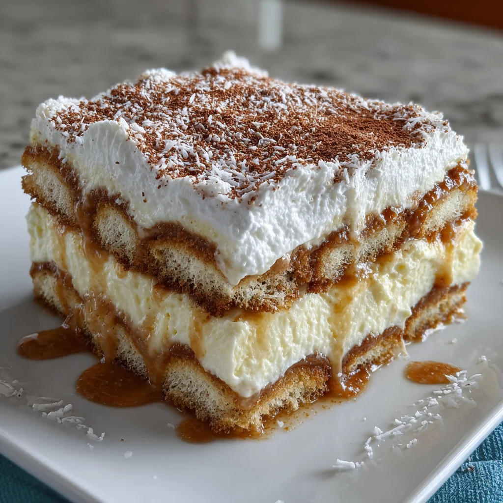 Coconut Rum Coquito Tiramisu | A Tropical Twist on a Classic Dessert!