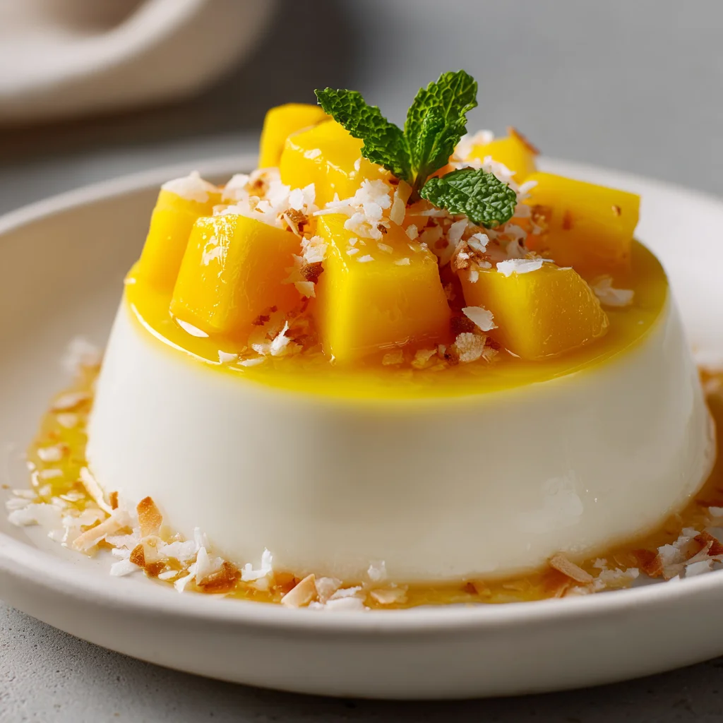 Mango Coconut Panna Cotta – Creamy, Tropical & No-Bake!