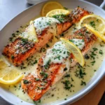 Baked Salmon with Lemon Butter Cream Sauce – Elegant, Easy & Full of Flavor!