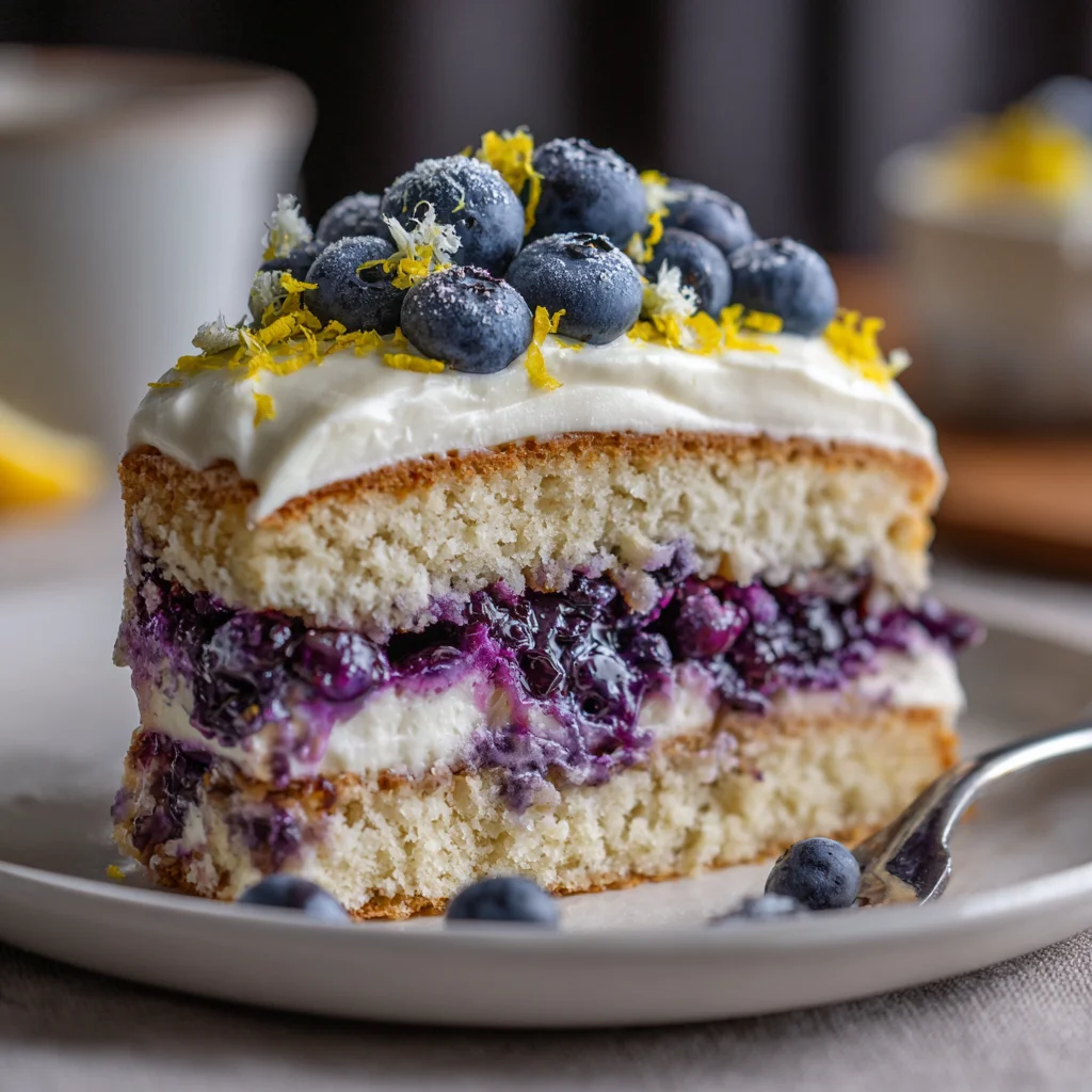 Blueberry Lemon Crème Cake – Layers of Bright, Creamy Bliss!
