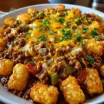 Tater Tot Sloppy Joe Skillet | Cheesy, Meaty & Comforting One-Pan Dinner