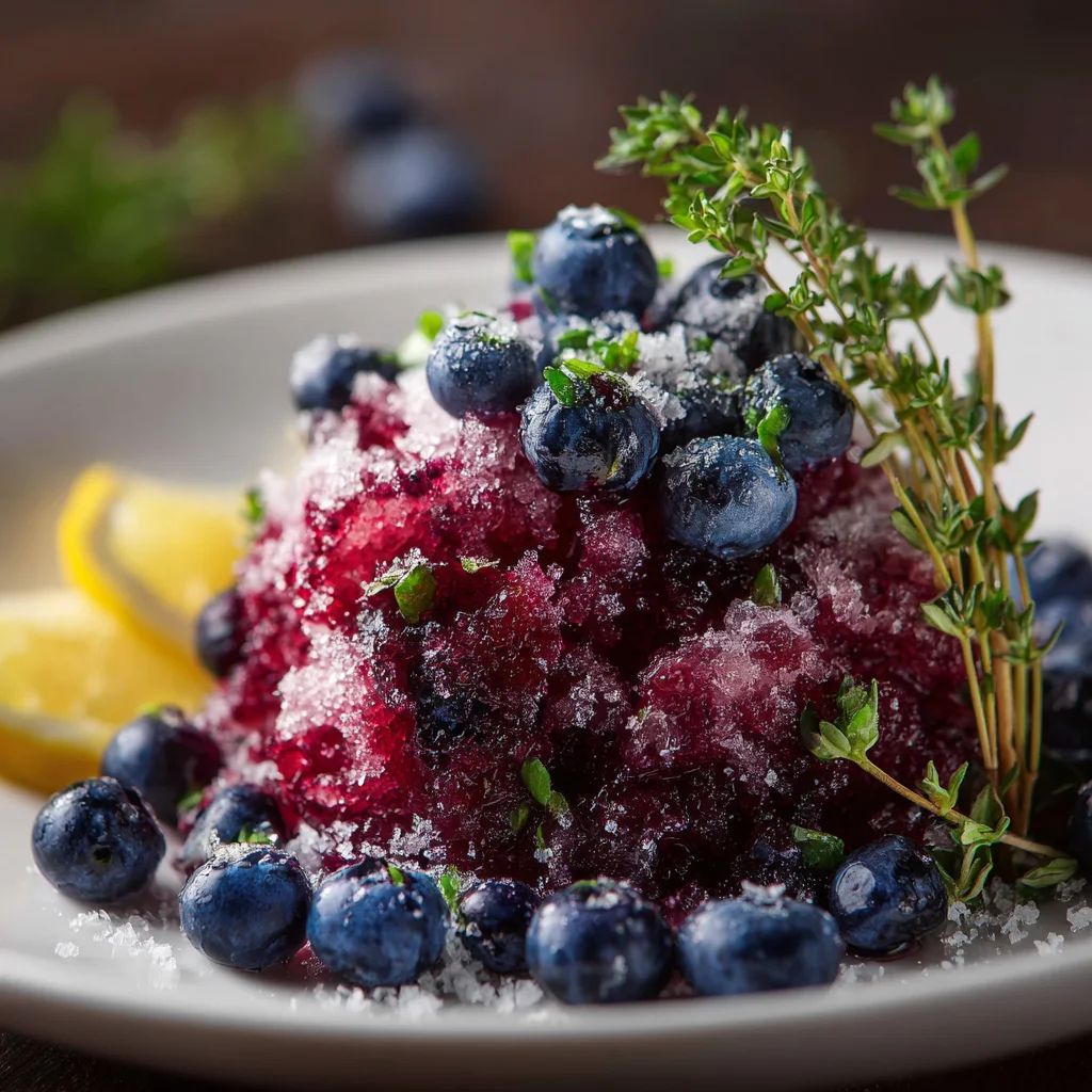 Blueberry Lemon Thyme Granita – Refreshing, Elegant & No Churn Needed!