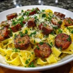 Garlic Butter Sausage Parmesan Pasta – Rich, Cheesy & Irresistible!