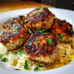 Greek Chicken Meatballs with Lemon Orzo – Fresh, Zesty & So Flavorful!