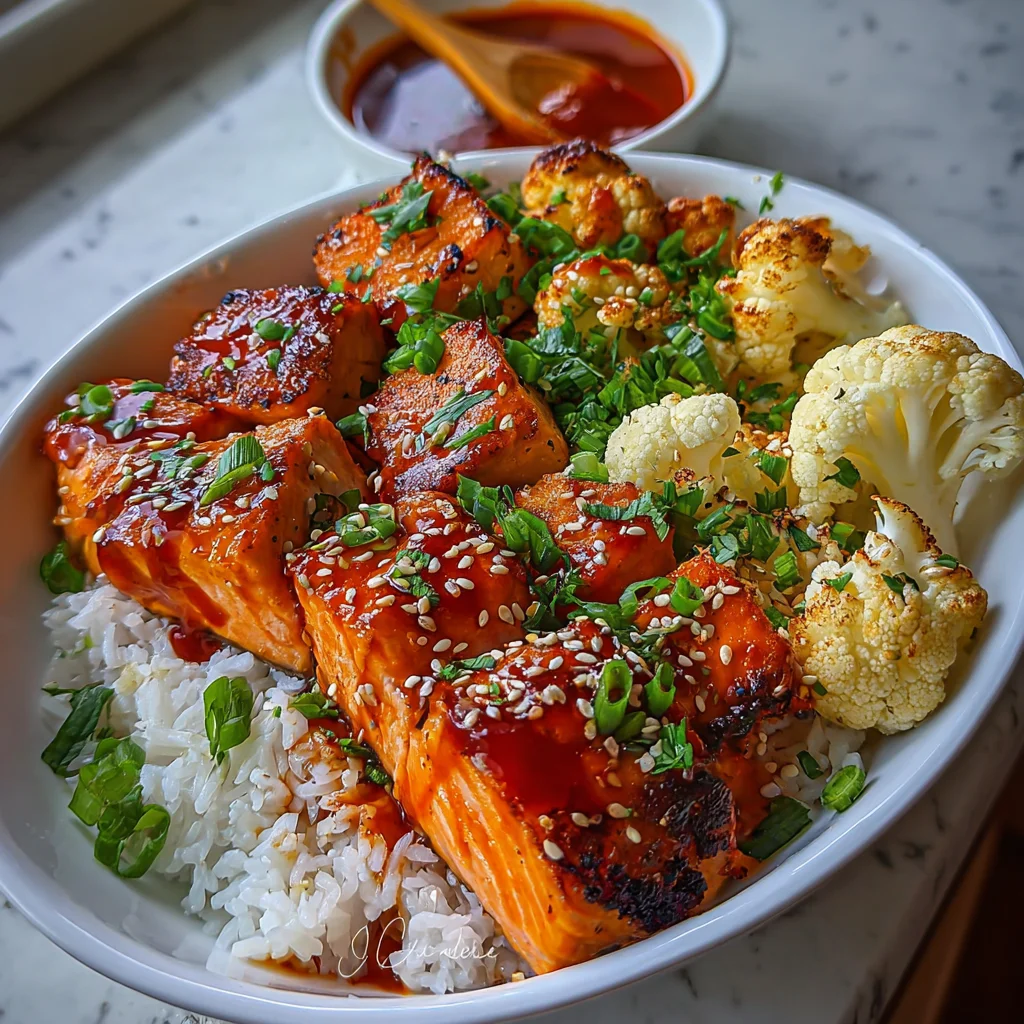 Sriracha Honey Salmon Bowls | Sweet, Spicy & Packed with Flavor