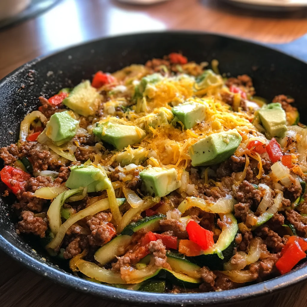 One-Pan Taco Zucchini Skillet – Healthy, Cheesy & Ready in 20 Minutes!