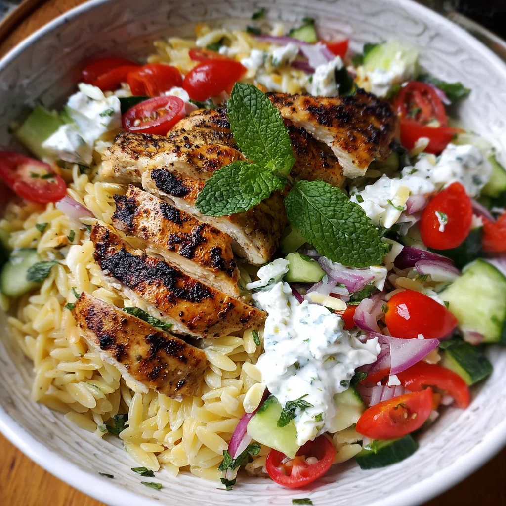 Greek Chicken Orzo Power Bowls | Fresh, Protein-Packed & Mediterranean-Inspired