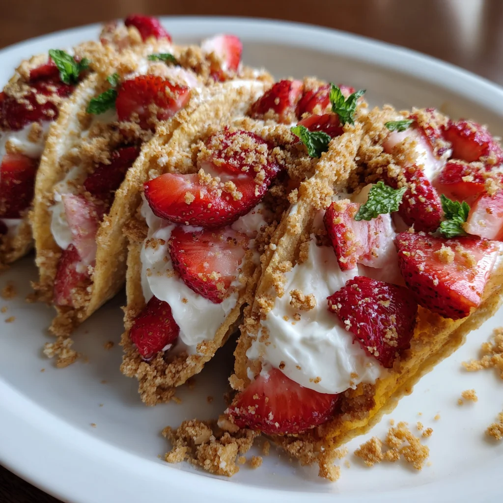 Strawberry Crunch Cheesecake Tacos – Fun, Creamy & Irresistible!