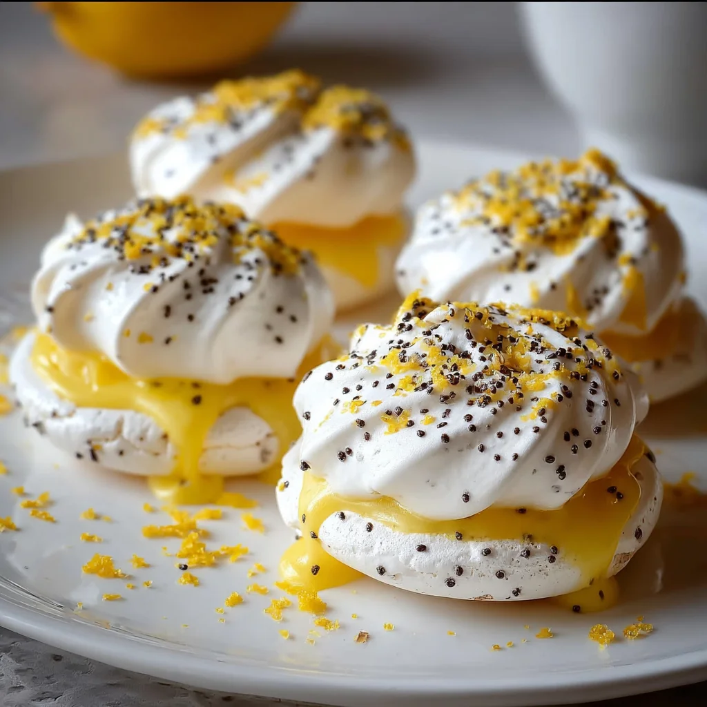 Lemon & Poppy Seed Meringue Sandwiches | Light, Zesty & Beautifully Delicate