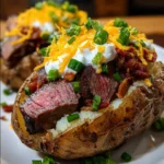 Loaded Baked Potato with Steak | Hearty, Cheesy & Totally Satisfying