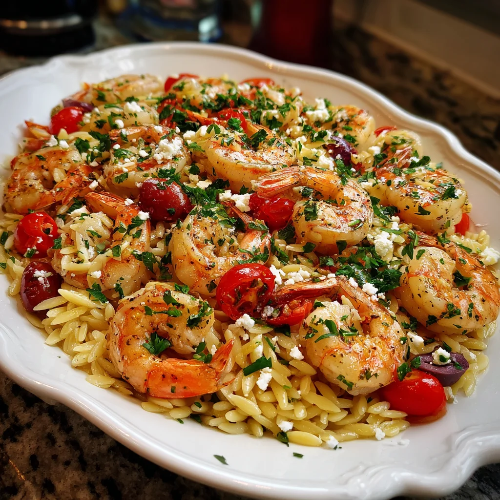 Lemon Feta Orzo Shrimp – Bright, Creamy & Bursting with Flavor!