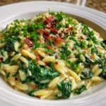 Creamy Spinach and Orzo – Comforting, Quick & Packed with Greens!