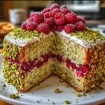 Pistachio Raspberry Cake – Elegant, Nutty & Bursting with Freshness!