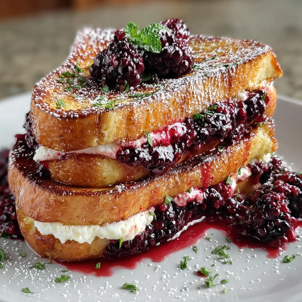 Cream Cheese-Stuffed Blackberry Compote French Toast | Decadent, Fruity & Brunch-Perfect