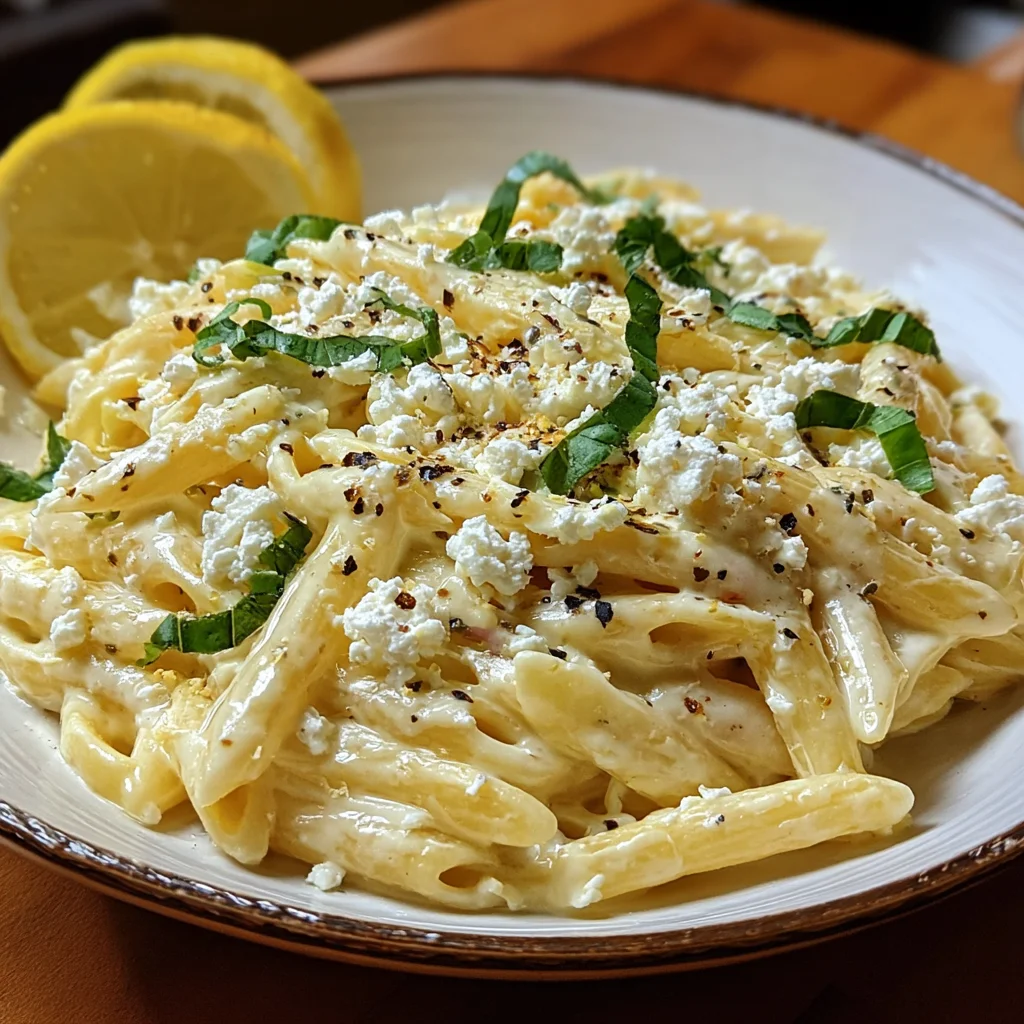 Creamy Lemon Feta Pasta | Zesty, Tangy & Perfectly Creamy