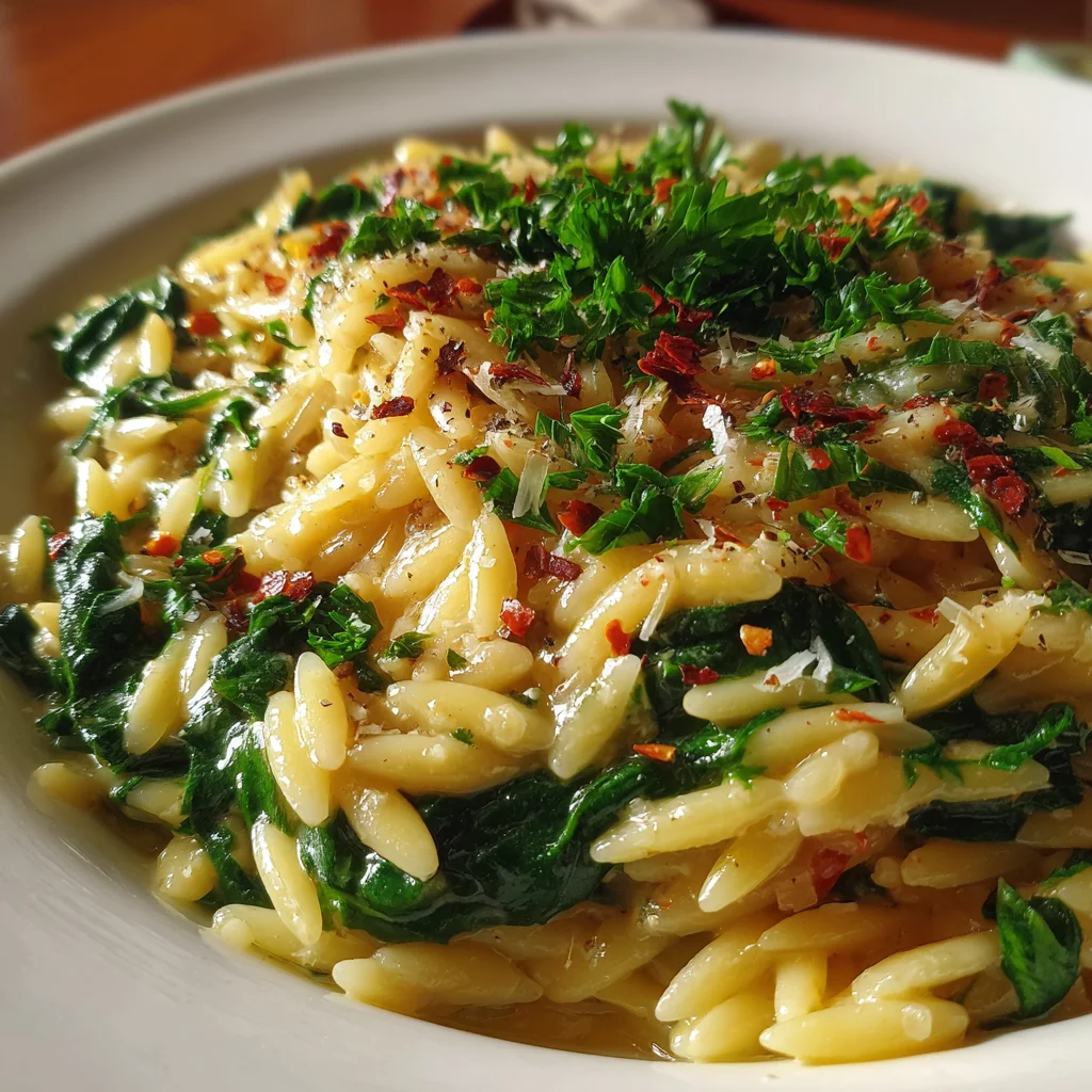 Creamy Spinach and Orzo – Comforting, Quick & Packed with Greens!
