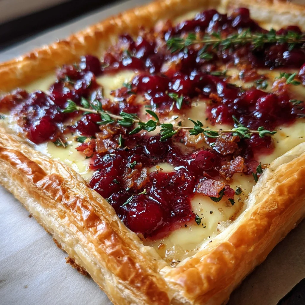 Cranberry Brie Tart with Pancetta & Thyme – Elegant, Savory & Perfect for the Holidays!