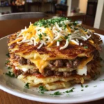 Potato Pancakes with Savory Beef and Cheese | Crispy, Cheesy & Comforting