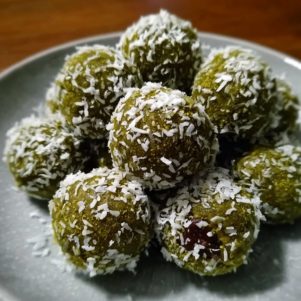 No-Bake Matcha Coconut Balls - Energy-Boosting Bliss Bites!