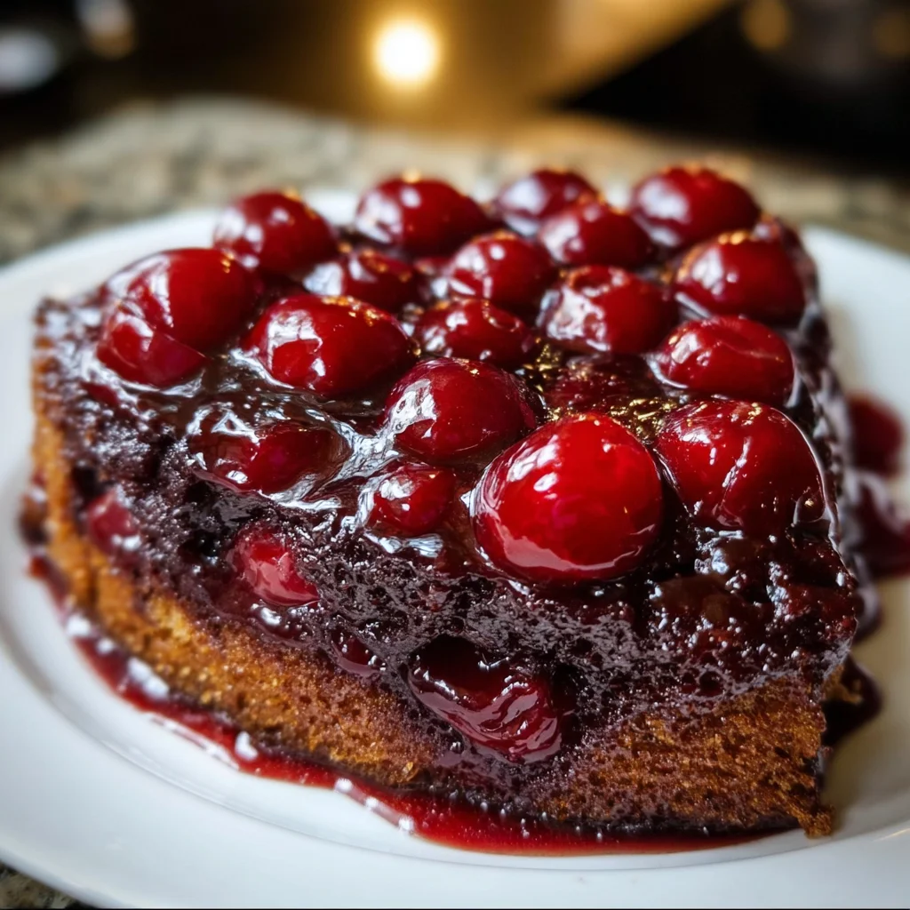 Chocolate Cherry Upside Down Cake | Rich, Fruity & Absolutely Decadent