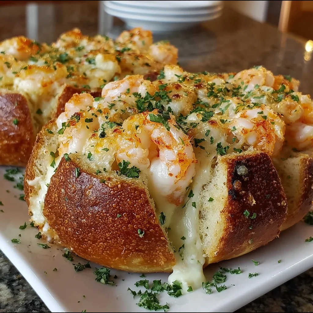 Crabby Shrimp-Stuffed Garlic Bread Bombs | Cheesy, Savory & Totally Addictive