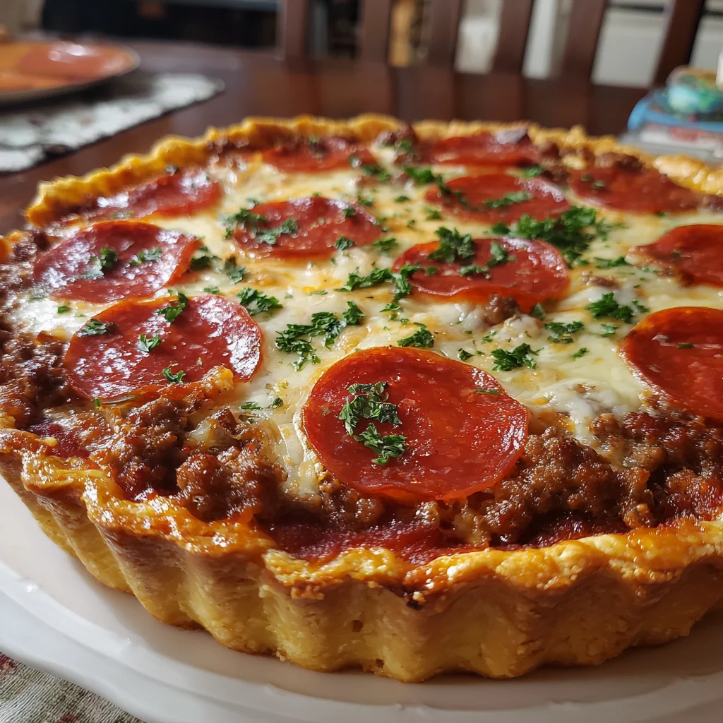 Deep Hamburger Sausage & Pepperoni Pie – The Ultimate Meaty Comfort Food!