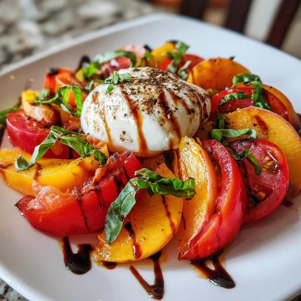 Peach Tomato Burrata Salad – Summer’s Juiciest Love Story!