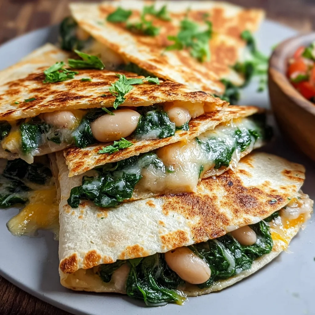 Creamy Spinach White Bean Quesadillas – Veggie-Packed & Irresistibly Cheesy!