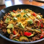 One-Pan Taco Zucchini Skillet – Healthy, Cheesy & Ready in 20 Minutes!