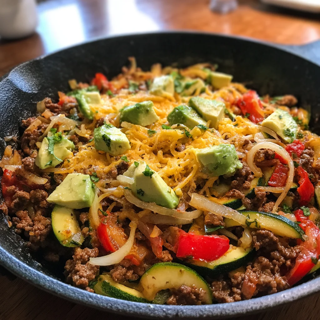 One-Pan Taco Zucchini Skillet – Healthy, Cheesy & Ready in 20 Minutes!