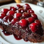 Chocolate Cherry Upside Down Cake | Rich, Fruity & Absolutely Decadent