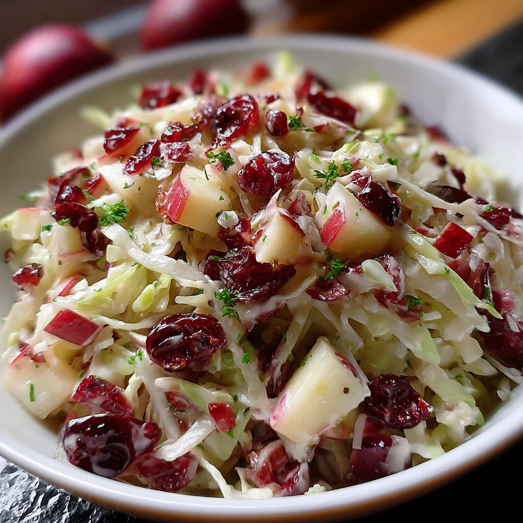 Cranberry Apple Coleslaw – Fresh, Crunchy & Perfectly Sweet-Tart!