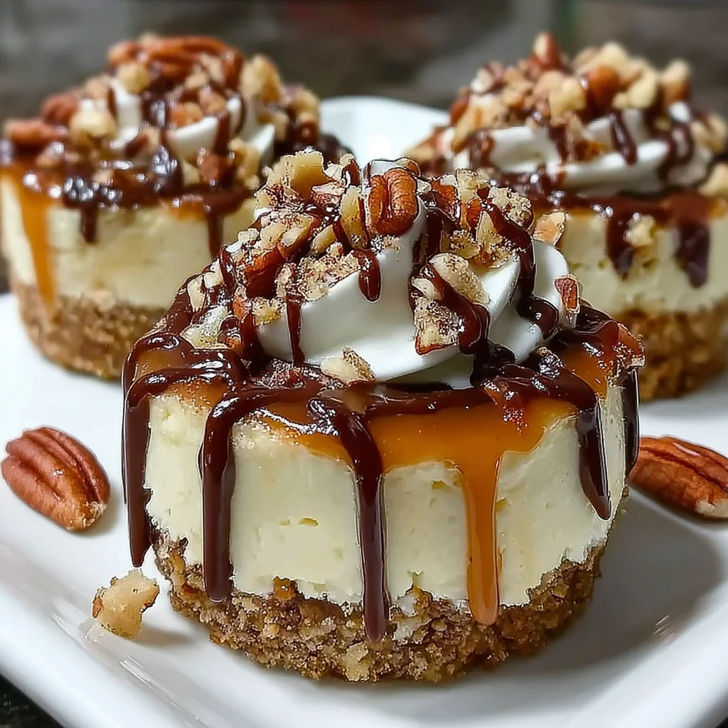 No-Bake Turtle Mini Cheesecakes – Decadent & Easy!