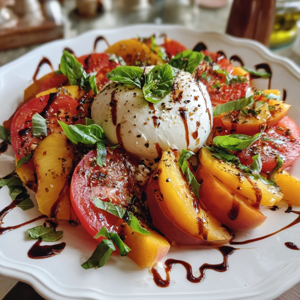Peach Tomato Burrata Salad – Summer’s Juiciest Love Story!