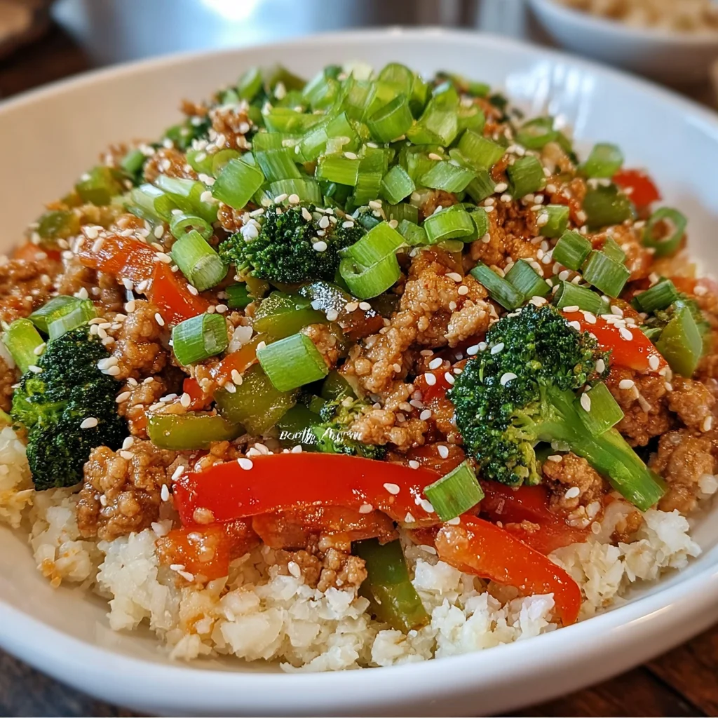 Ground Turkey and Cauliflower Rice Bowl