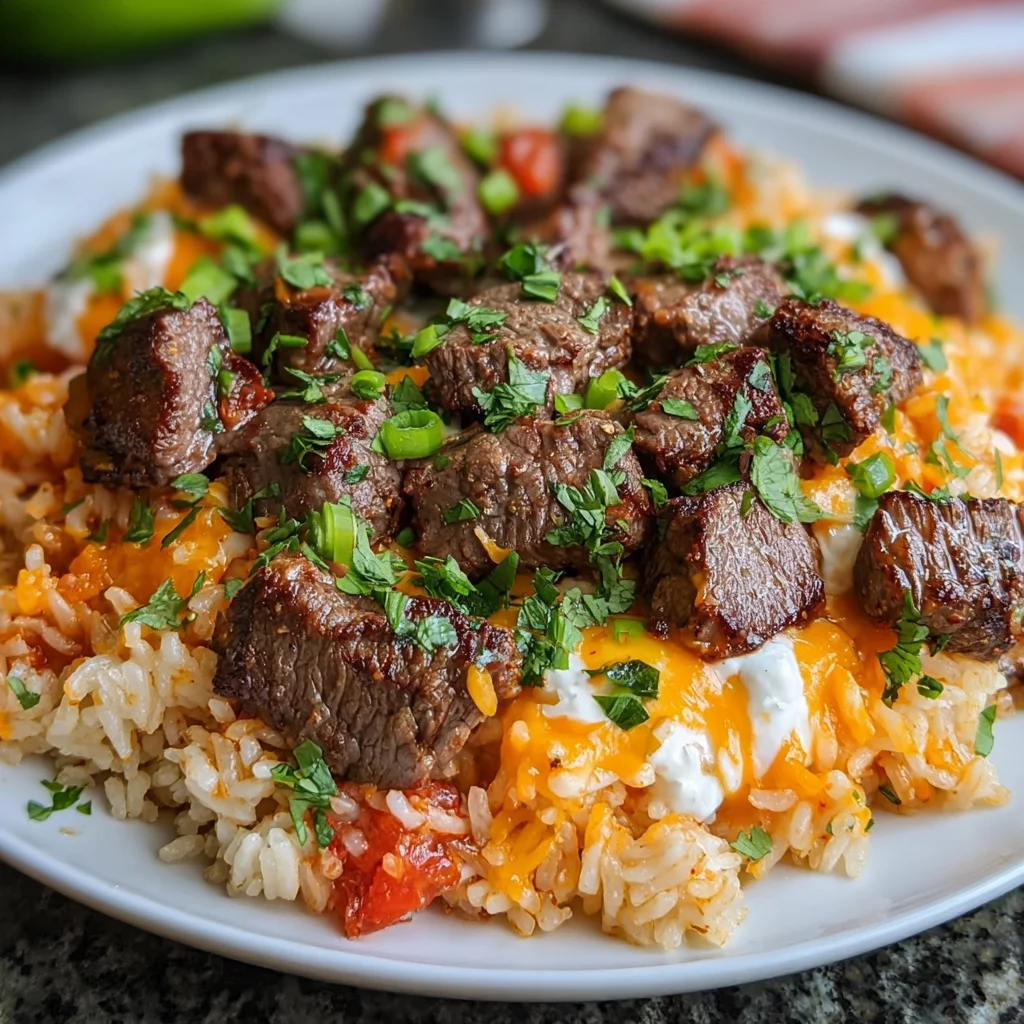 Cheesy Steak & Queso Rice – The Ultimate Comfort Food Mashup!