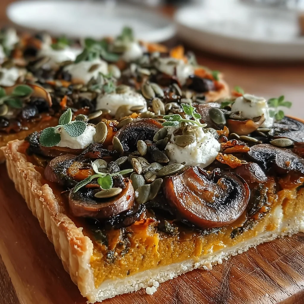 Pumpkin Sage & Mushroom Tart – Savory, Elegant & Perfect for Fall!