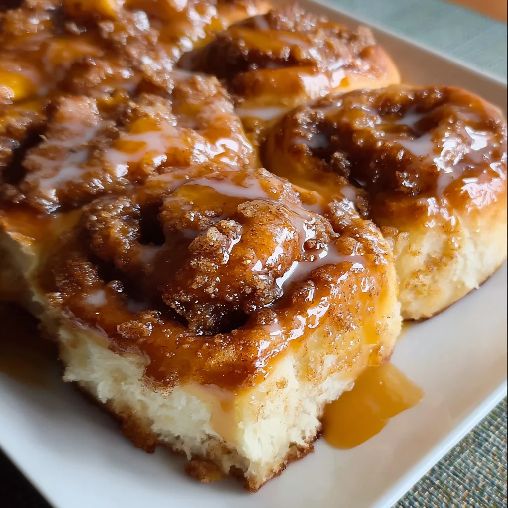 Peach Cobbler Cinnamon Rolls – Two Dessert Classics in One!
