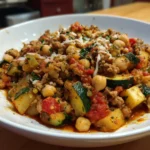 Ground Turkey Zucchini Chickpea Skillet – Healthy, One-Pan & Packed with Protein!