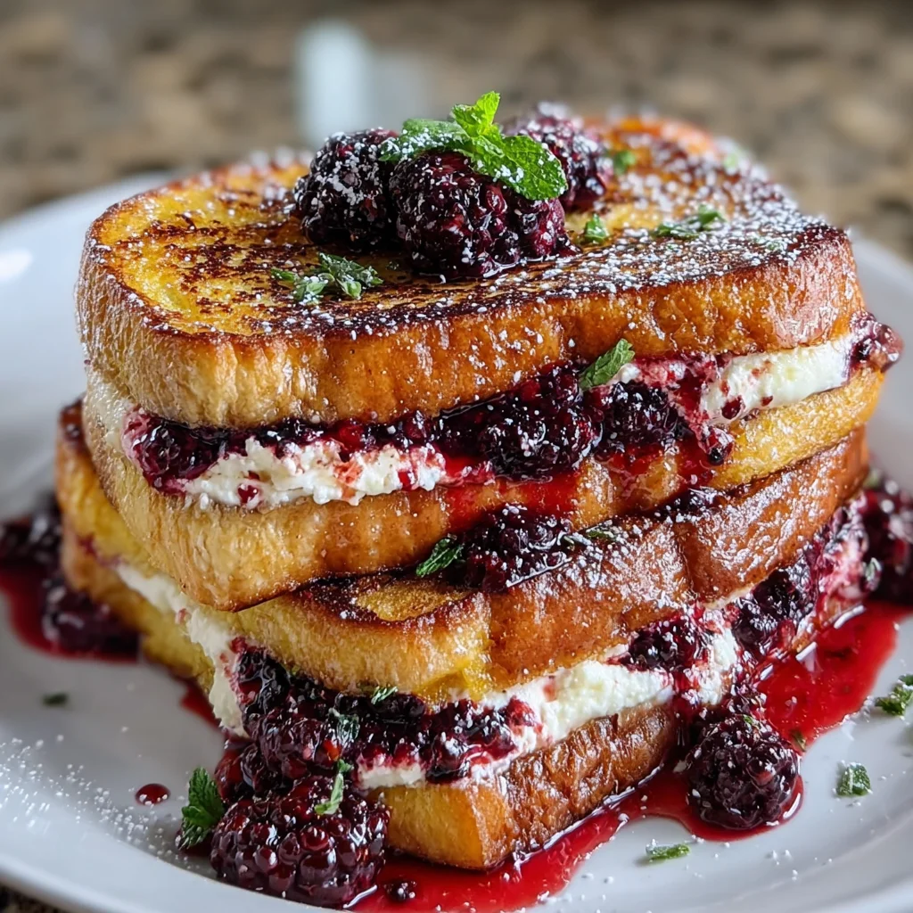 Cream Cheese-Stuffed Blackberry Compote French Toast | Decadent, Fruity & Brunch-Perfect