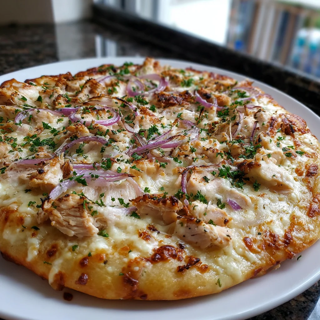 Garlic Alfredo Chicken Pizza – Creamy, Cheesy & Irresistible!