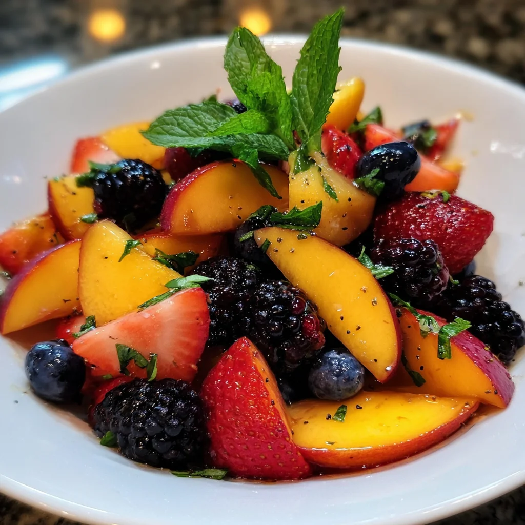 Peach Berry Fruit Salad | Juicy, Colorful & Naturally Sweet