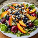Blueberry Peach Feta Salad – Sweet, Salty & Summery!