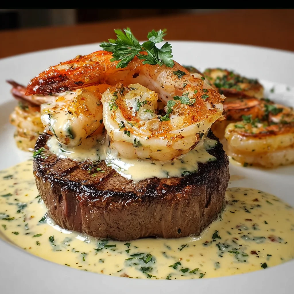 Surf and Turf with Creamy Garlic Sauce – Luxurious, Elegant & Unforgettable!