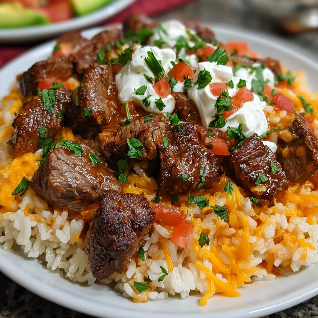Cheesy Steak & Queso Rice – The Ultimate Comfort Food Mashup!