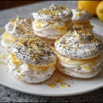 Lemon & Poppy Seed Meringue Sandwiches | Light, Zesty & Beautifully Delicate