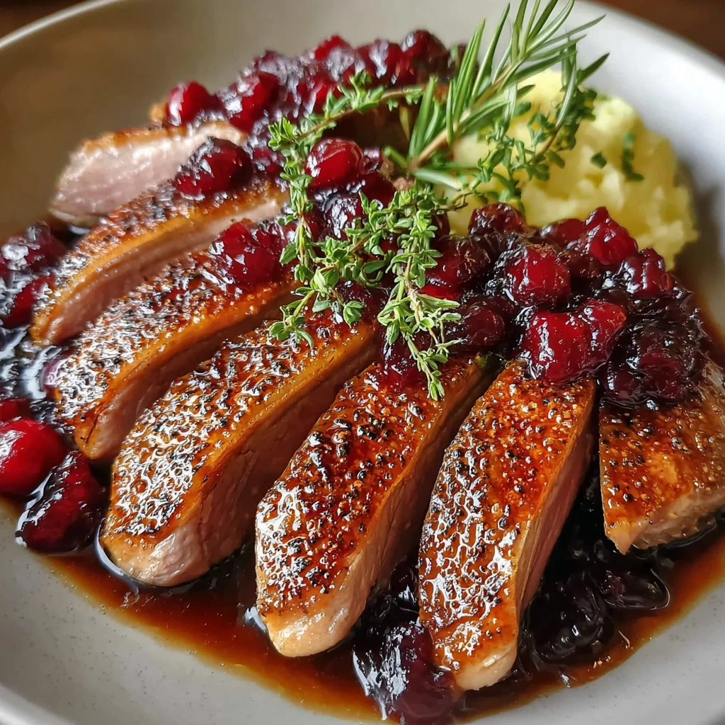 Cranberry Drizzled Duck Breasts – Elegant, Juicy & Perfect for Holidays!