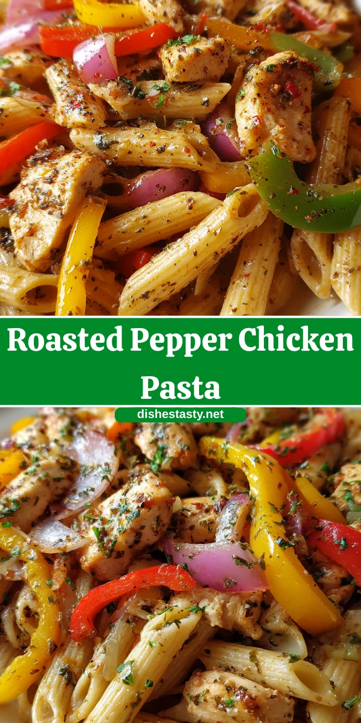 Roasted Pepper Chicken Pasta – Creamy, Savory & Full of Flavor!